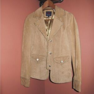Roper Tan Suede Blazer with Studded Accents